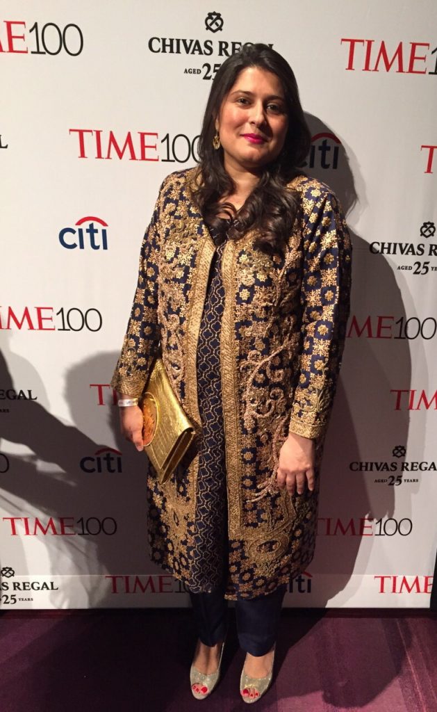 Sharmeen Obaid-Chinoy wearing HSY at 2015 TIME 100 Gala in New York City